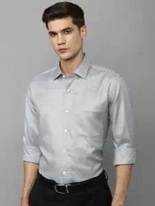 Luxure by Louis Philippe Self Design Cotton Formal Shirt