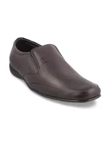 Mochi Men Brown Leather Formal Shoes