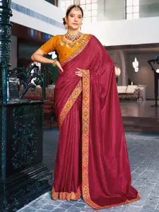 Saree mall Woven Design Border Silk Blend Sarees