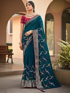 Saree mall Ethnic Motifs Embroidered Zari Saree