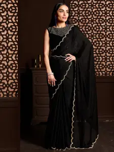 Saree mall Sequin Embellished Poly Chiffon Saree