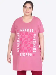 IN Love Plus Size Printed Cotton Longline Lounge T-Shirt