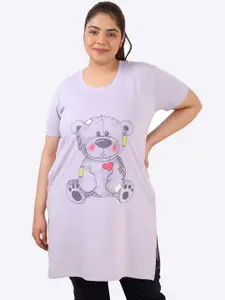 IN Love Plus Size Printed Cotton Longline Lounge T-Shirt