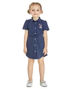 Peppermint Girls Striped Satin Shirt Style Dress