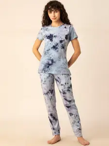 TITTLI Tie & Dyed Pure Cotton T-Shirt & Pyjama Night suit