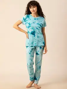 TITTLI Tie & Dyed Pure Cotton T-Shirt & Pyjama Night suit