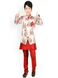 BAESD Boys Regular Kurta With Churidar & Jacket