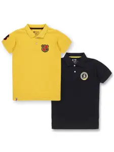 3PIN Boys Pack of 2 Polo Collar Cotton T-shirts