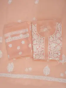PARAMOUNT CHIKAN Ethnic Motifs Embroidered Chikankari Unstitched Dress Material