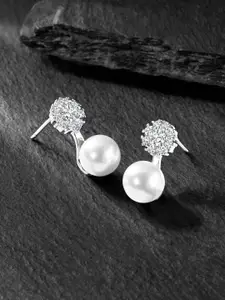 Peora Silver-Plated Contemporary Studs Earrings