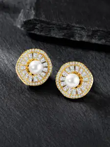 Peora Gold-Plated Contemporary Studs Earrings