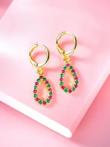 Peora Gold-Plated Contemporary Drop Earrings