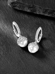 Peora Silver-Plated Contemporary Drop Earrings