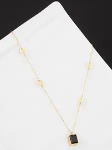 E2O Gold-Plated Stone Studded Pendant Necklace