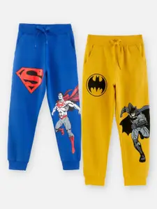 Nap Chief Boys Pack Of 2 Superman & Batman Printed Relaxed Fit Joggers