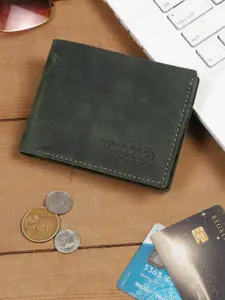 Teakwood Leathers Men Textured RFID Leather Two Fold Wallet