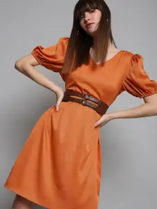 Vero Moda V-Neck Puff Sleeves Fit & Flare Dress