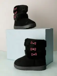 PASSION PETALS Girls Colourblocked Suede Winter Boots