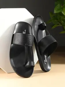 Azzaro Black Men Laser Cut Comfort Sandals