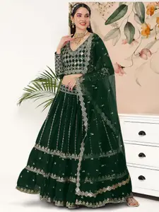 Angroop Sequinned Embroidered Semi-Stitched Lehenga & Unstitched Blouse With Dupatta