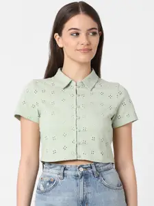 ONLY Women Green Opaque Casual Shirt