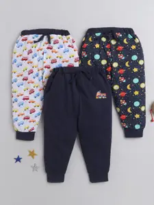 BUMZEE Boys Pack Of 3 Printed Cotton Joggers
