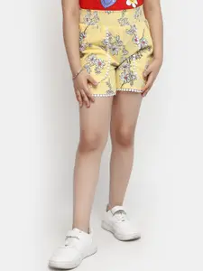 V-Mart Girls Floral Printed Cotton Shorts
