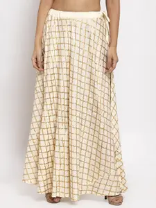 Clora Creation Geometric Printed Flared Maxi Skirts