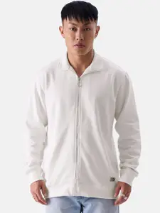 The Souled Store Shirt Collar Pure Cotton Front Open Sweatshirt
