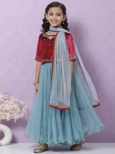 Biba Girls Embellished Ready to Wear Lehenga Choli With Dupatta