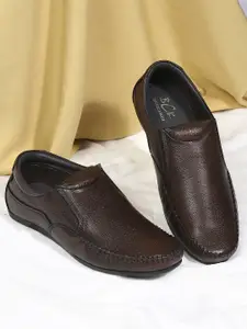 Buckaroo Men Textured Leather Formal Slip-On Shoes