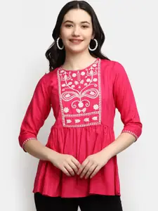 V-Mart Ethnic Motifs Embroidered Thread Work Kurti