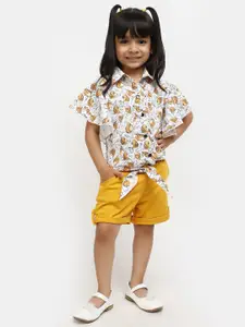 V-Mart Girls Printed Shirt with Shorts