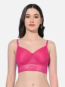 FIMS Non-Wired Full Coverage Seamless Lace Everyday Bra With All Day Comfort
