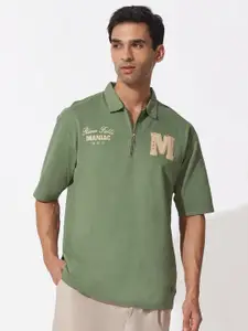 Maniac Polo Collar Drop-Shoulder Cotton Oversized T-Shirt