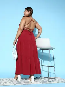 Berrylush Curve A-Line Styled Back Maxi Dress