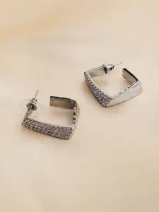 Adwitiya Collection Silver-Plated Classic Hoop Earrings