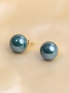 Adwitiya Collection Gold-Plated Beaded Classic Studs Earrings