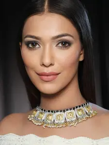 Priyaasi Silver-Plated Oxidised Necklace