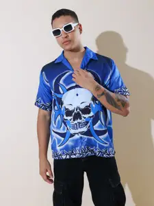 UNRL Boxy Graphic Printed Casual Shirt