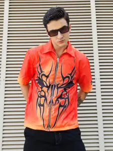 UNRL Boxy Fit Graphic Printed Casual Shirt