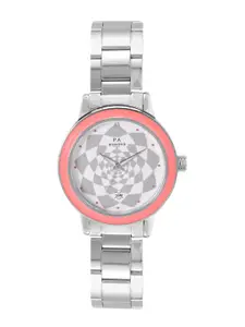 maxima Women Geometric Printed Dial & Bracelet Style Straps Analogue Watch 63281CMLI