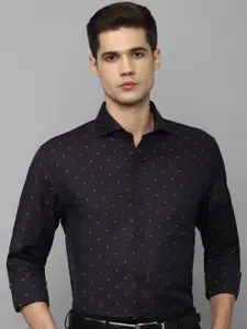 Louis Philippe Micro Ditsy Printed Slim Fit Cotton Formal Shirt