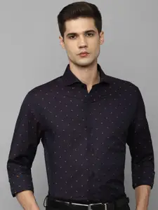 Louis Philippe Slim Fit Micro Ditsy Printed Pure Cotton Formal Shirt