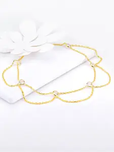 GIVA 92.5 Sterling Silver Gold-Plated Anklet