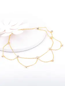 GIVA 92.5 Sterling Silver Gold-Plated Anklet