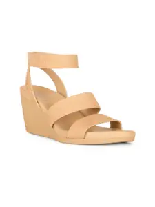 Naturalizer Strappy Open Toe Leather Wedge Heels