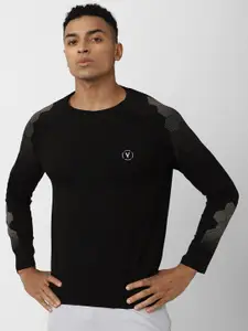 Van Heusen Flex Abstract Printed Raglan Sleeves Slim Fit Sports T-Shirt