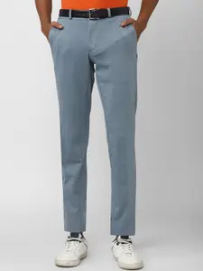 Van Heusen Sport Men Textured Mid-Rise Slim Fit Formal Trousers