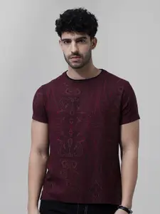 Snitch Paisley Printed Round Neck T-shirt